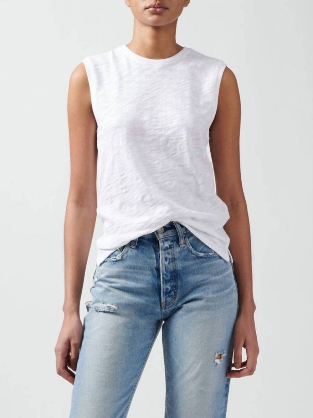 ATM Anthony Thomas Melillo White Slub School Boy Tee Shirt Top